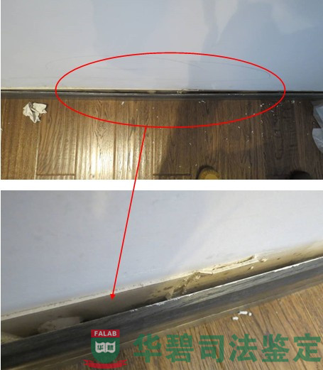 图2 楼窗户下踢脚线严重变形